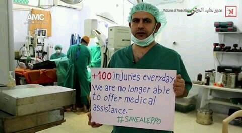 A message from an Aleppo doctor asking for help.