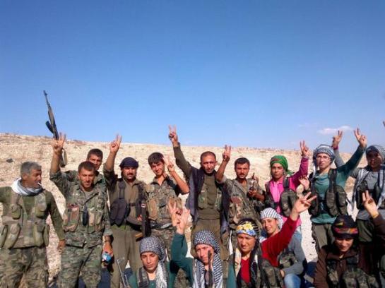 YPG fighters on Kobani's eastern front. 